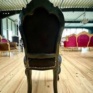 Französischer Louis XV Barockstuhl im antiken Stil / French Louis XV Baroque Antique Style Chair- Black