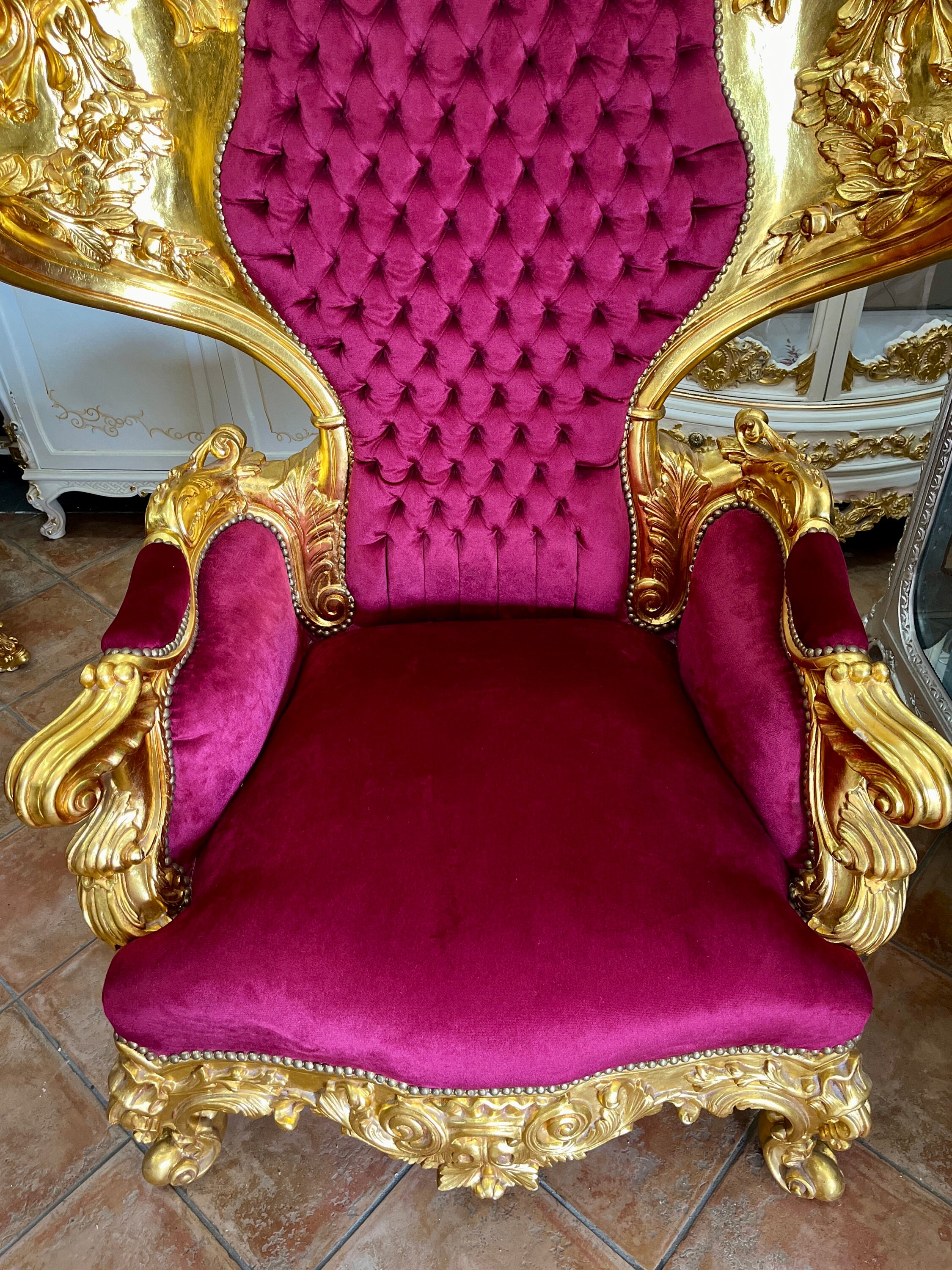 Huge Armchair Baroque Rococo Style King Throne Eagle Sculpture Red Velvet Gold Finish King Chair for Event Party Decor Etsy UK