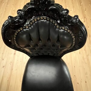 Französischer Louis XV Barockstuhl im antiken Stil / French Louis XV Baroque Antique Style Chair- Black
