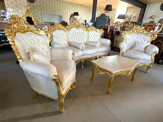 White And Gold Living Room Furniture: Elegance Redefined
