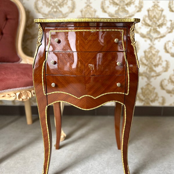 Table de chevet, commode de style Louis, style baroque rétro, style baroque marron, table de chevet pour chambre à coucher