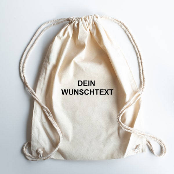 Personalisierter Stoffbeutel | Turnbeutel | Rucksack | Wunschtext | Geschenk Idee | 100% Baumwolle | Personalisierter Spruch | Namensdruck