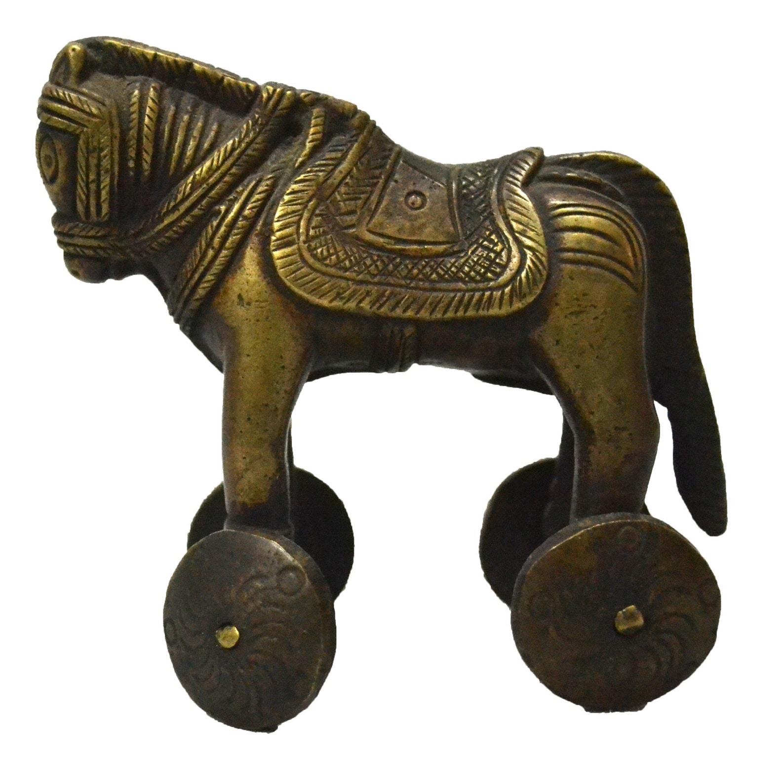 vintage brass horse statue