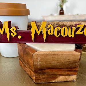 Custom Wizard Style Name Plate, Personalized Gifts for Wizards! | Perfect for Teacher Name Plates, Desk Plate, Cake Toppers, Weddings