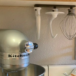 Kitchenaid Mixer Attachment Organizer Under Cabinet/wall Mounted Space  Saving Hanger Perfect for Holding Whisk, Dough Hook, & Paddle 