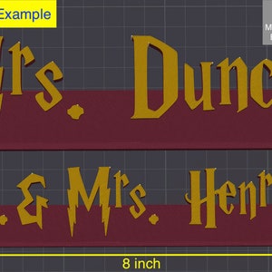 Custom Hogwarts-Inspired Style Name Plate, Personalized Gifts for Wizards Perfect for Teacher Name Plates, Desk Plate, Cake Toppers image 2