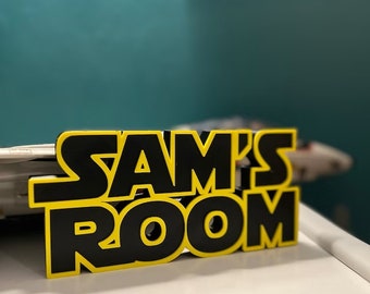 Star Wars Style Name Plate, Personalized Gifts for Star Wars Fans! | Perfect for Teacher Name Plates, Desk Plate, Cake Toppers | MADE IN USA
