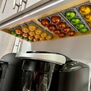 Nespresso Vertuo Pod Holder | Under Cabinet or Wall Mounted Storage for Pods | Minimalist Design to Declutter Your Kitchen | MADE IN USA