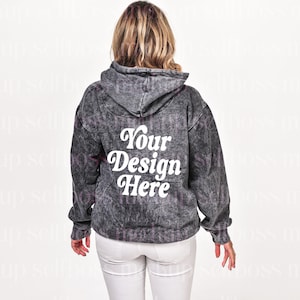 Colortone Mineral Washed Hoodie Colortone 8300 Black Mineral Washed Black Hoodie Back Mineral Wash Hoodie, Mineral Wash mockup