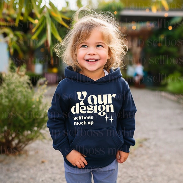 Kids Hoodie Mockup, kids Navy Hoodie mockup, Gildan Youth Hoodie Mockup, Kids Hoodie Fall Mockup, Gildan 185B mockup, Girl Hoodie Mockup