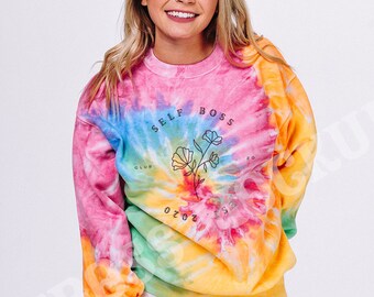 Maquette de sweatshirt tie-dye - teinte 8100, dimensions unisexe (image numérique)