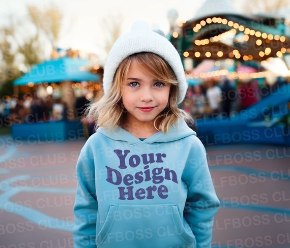 Kids Hoodie Mockup Kids Light Blue Hoodie Mockup Gildan Youth