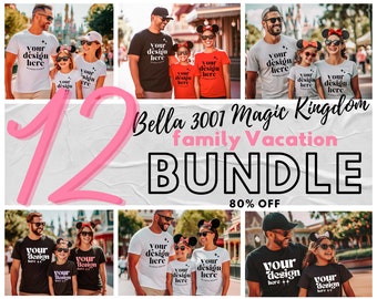 Magic Kingdom Family Mockup Bundle Canvas 3001 T-shirt Mockup, theme park Mockup, Family Vacation Mockup, Magic Kingdom Mockup, Park Mockup