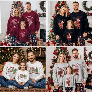 16 Holiday Family Mockup Bundle Gildan 18000 Sweatshirt Mockup, Christmas Mockup, Family Christmas Mockup, Winter Gildan Sweatshirt Mockup image 2