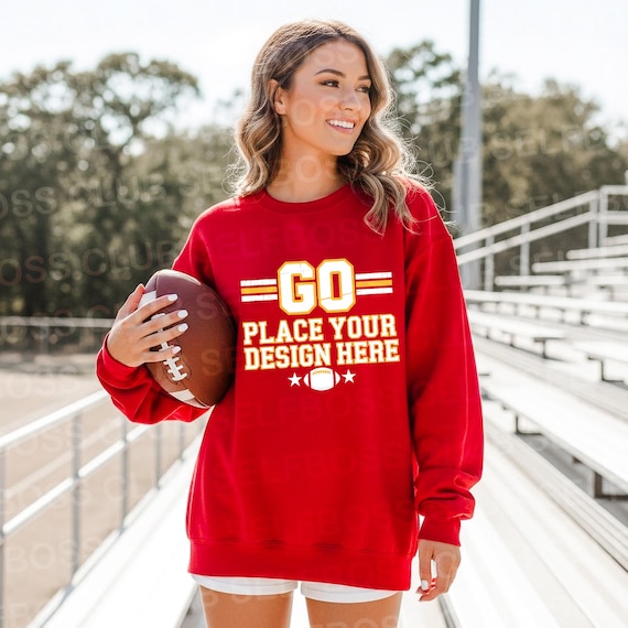 18000 Red Sweatshirt Mockup, Football Season Mockup, Football shirt Mockup, Gildan Mockup, Sports Sweatshirt Mockup, Game Day KC Mockup