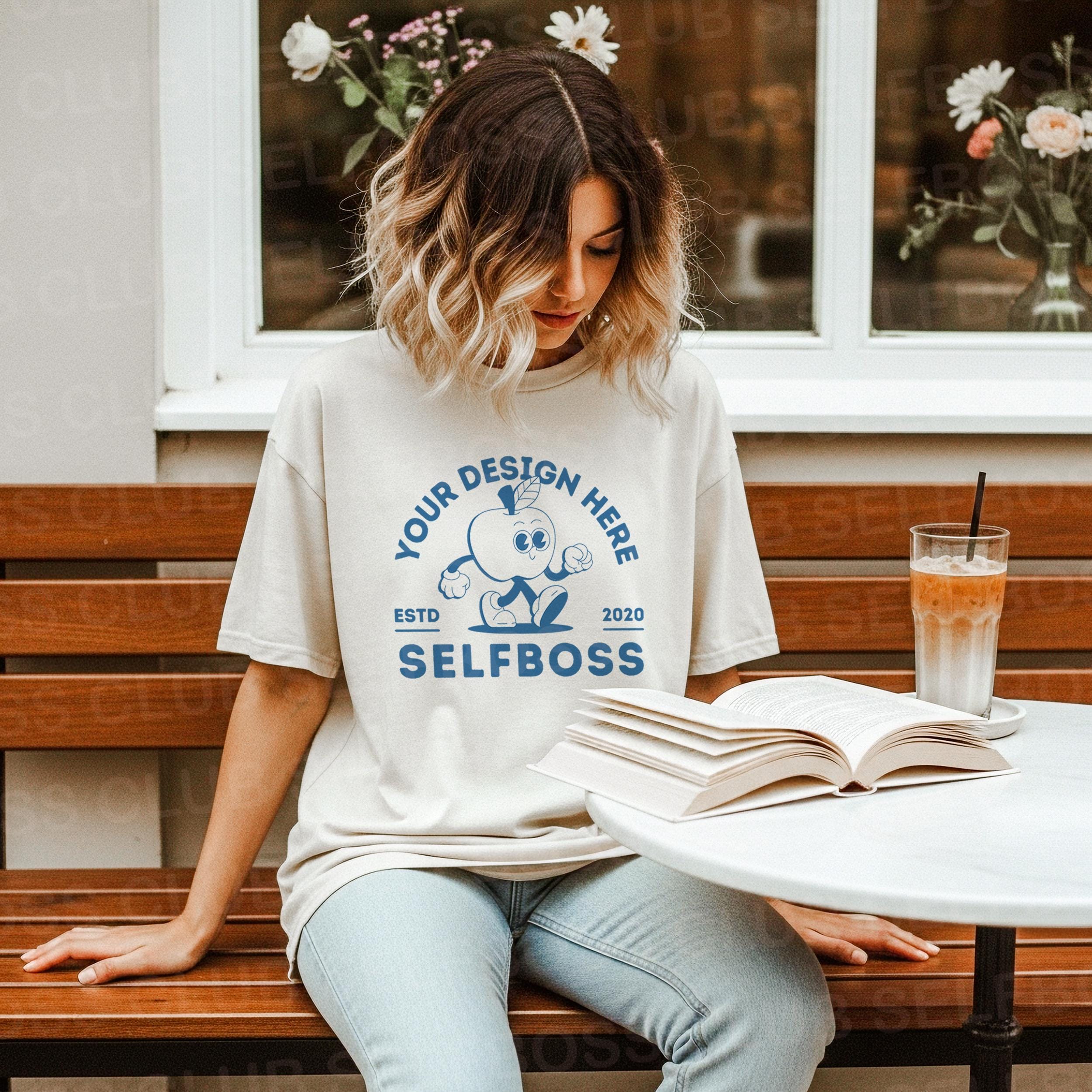 Comfort Colors C1717 Color Ivory Shirt - Bookclub Mockup- Ivory