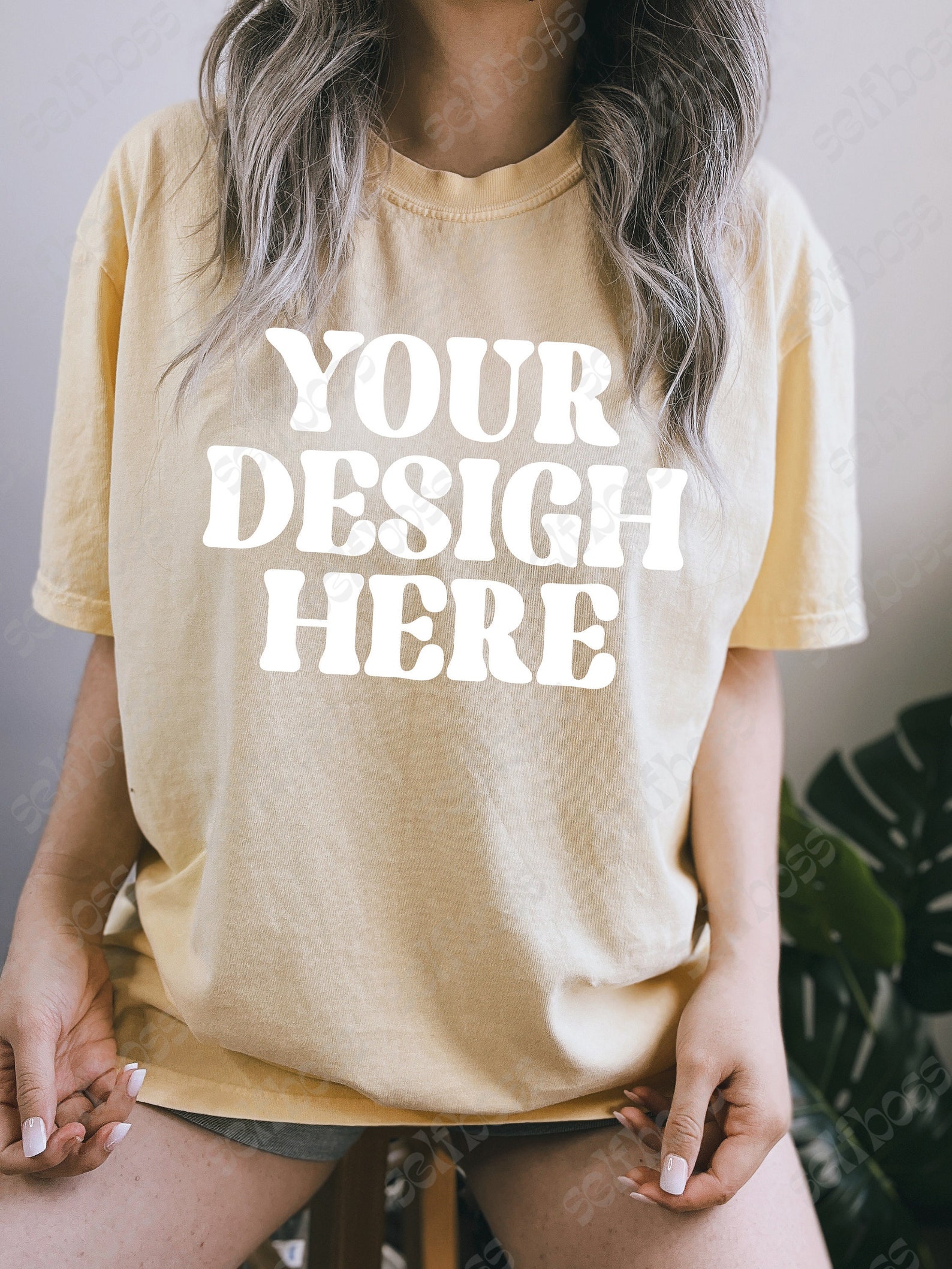 Comfort Colors C1717 Butter Shirt Model Mockup Butter Etsy