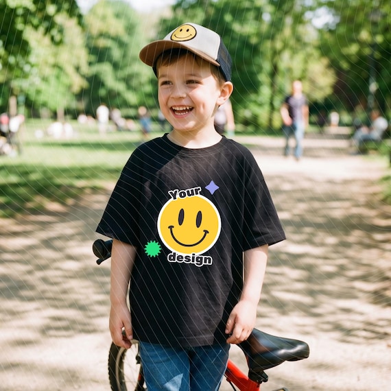 Kids Comfort Colors 9018 Blac Tee Mockup, Kids Black Tee Mockup