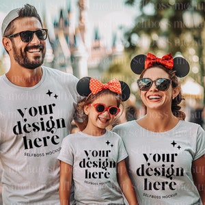 Magic Kingdom Mockup Canvas Athletic Heather 3001 T-shirt Mockup, theme park, Family Vacation Mockup, Magic Kingdom Mockup, Park Mockup