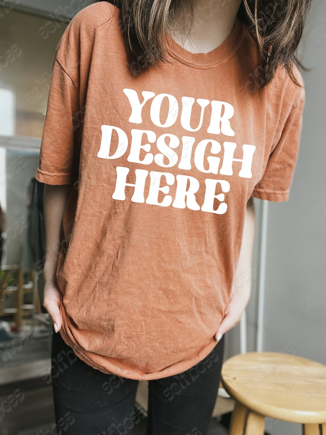 Comfort Colors C1717 Yam Shirt Model Mockup YAM Colored Etsy