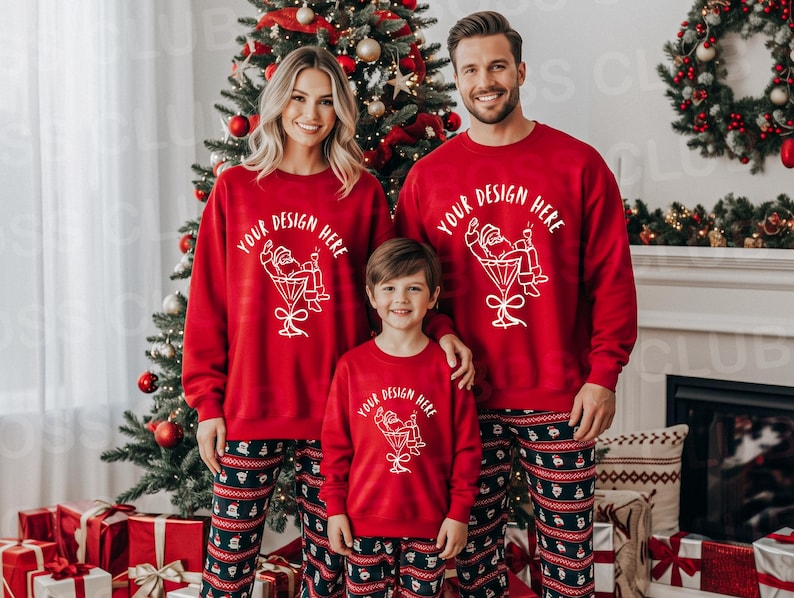 16 Holiday Family Mockup Bundle Gildan 18000 Sweatshirt Mockup, Christmas Mockup, Family Christmas Mockup, Winter Gildan Sweatshirt Mockup image 6