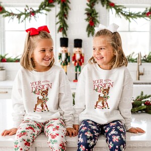 Kids White Sweatshirt Mockup, Siblings Holiday Mockup, 18000B Youth Sweater Mockup, Kids Holiday Sweatshirt Mockup, Gildan Christmas Mockup