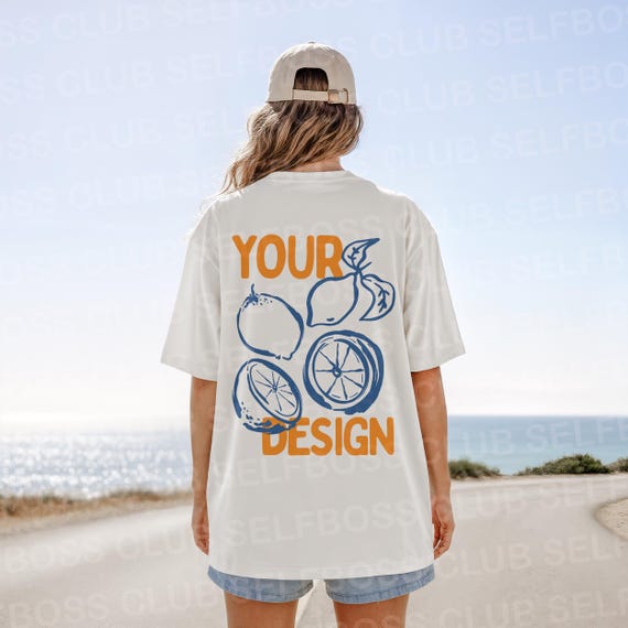 Comfort Colors C1717 Back White Shirt - Summer Boho Mockup - Cali girl Mockup - Coastal Mockup Tee- Beachside Mockup - Roadtrip Mockup