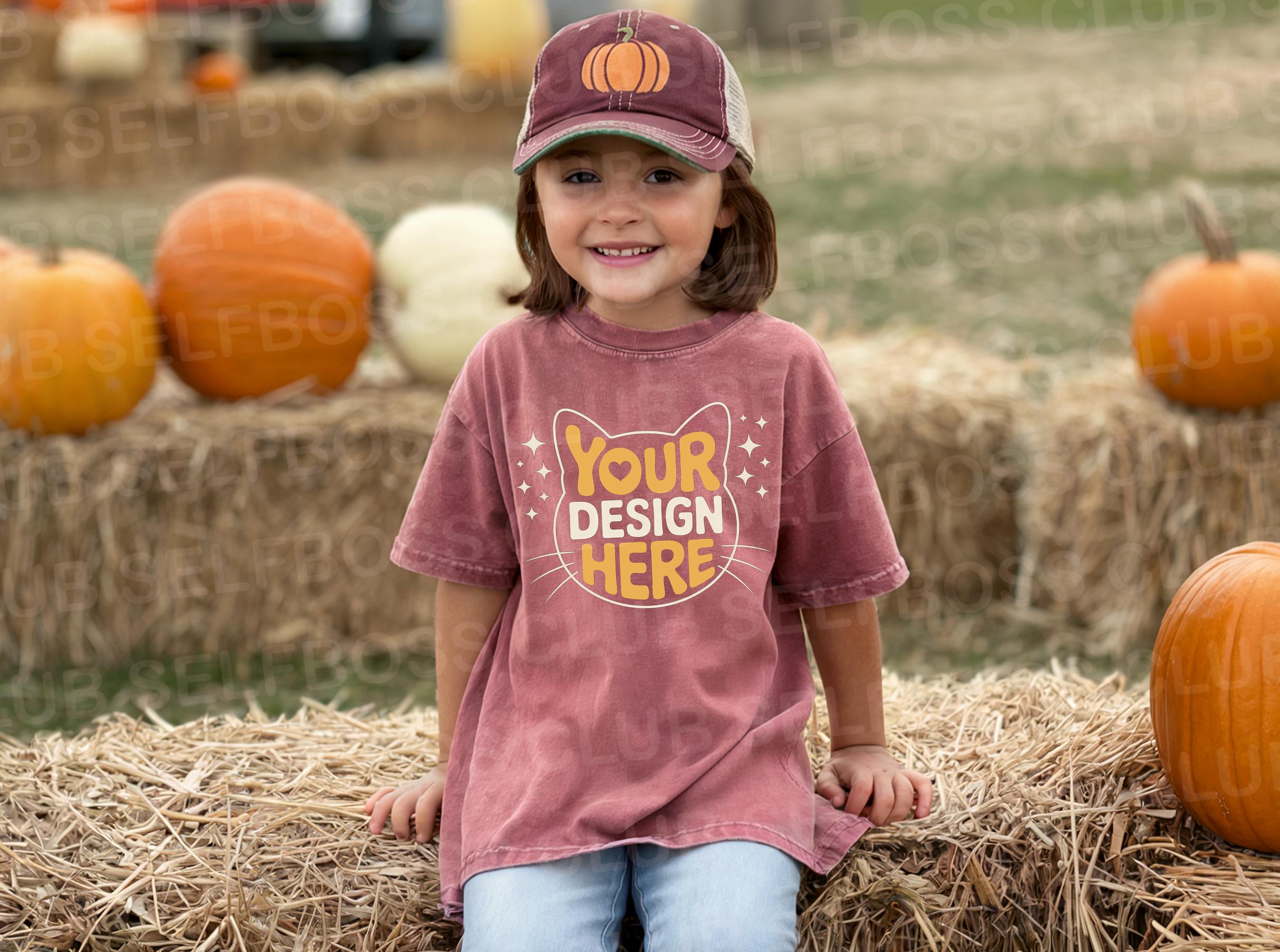 Kids Comfort Colors 9018 Tshirt Mockup, Kids Crimson Tee Mockup,Youth Fall shirt mockup, youth comfort color mockup, Halloween Youth Mockup
