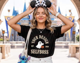 Black Bella Canvas 3001 T-shirt Mockup, Styled Shirt Mockup, theme park Mockup, Vacation Mockup,  Magic Kingdom Castle, Model mock-up