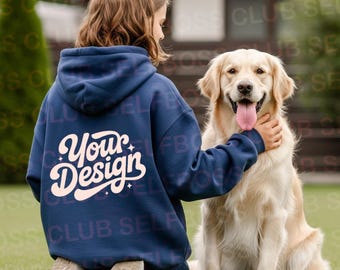 Kids Back Hoodie Mockup, Kids Navy Hoodie mockup, Gildan Youth Hoodie Mockup, Kids Fall Mockup, Gildan 185B, Pets Mockup, Family Mockup