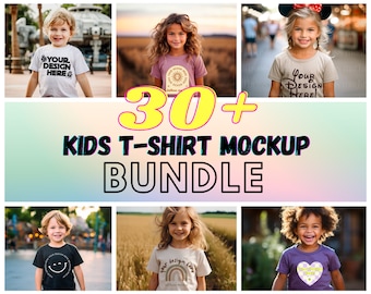 Kids Tshirt Mockup Bundle,Toddler Tshirt Mockup Bundle, Kids Model Mockup, child shirt mockup, bella canvas 3001T MockupBundle,Mockup Bundle