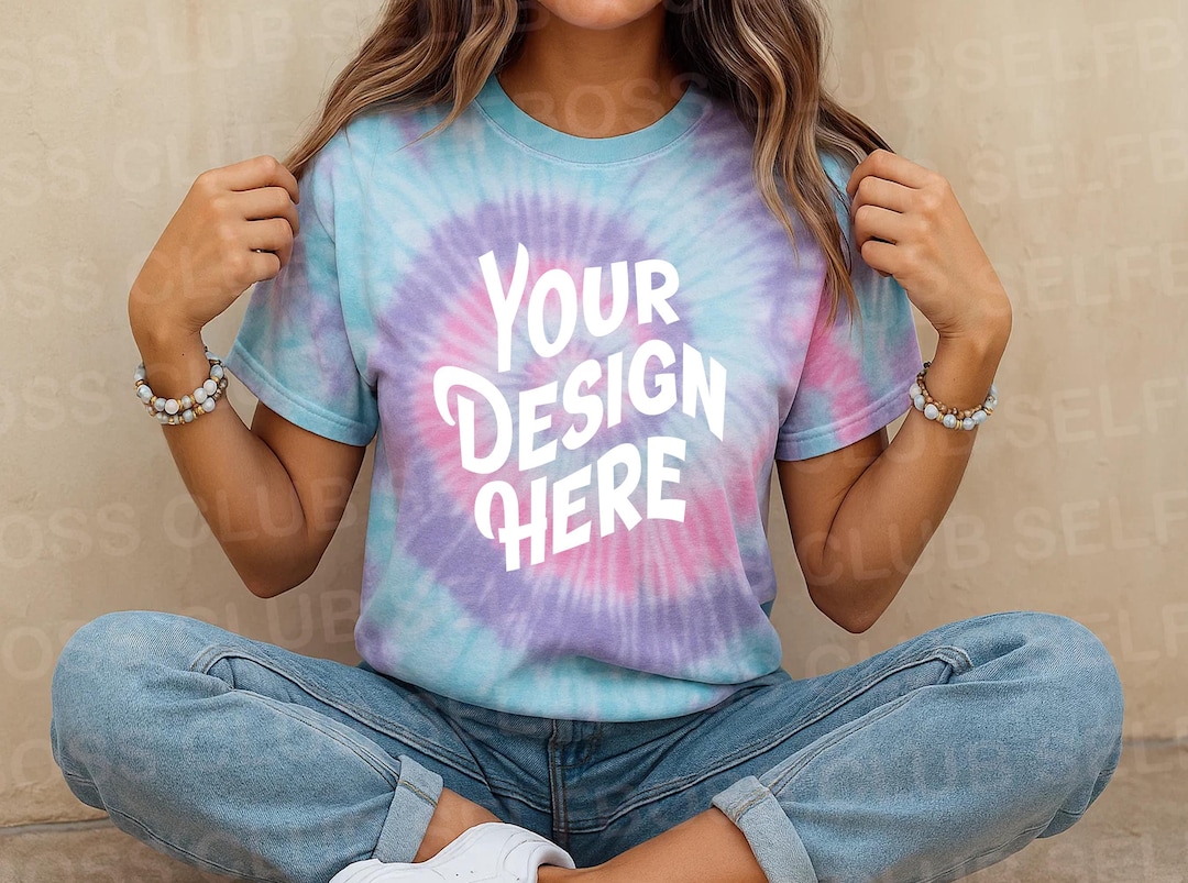 Colortone Tie Dye Shirt Unicorn Tie Dyed Shirt -tie Dye- Model Mock up ...