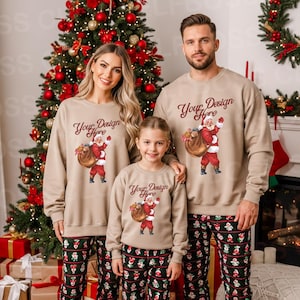 16 Holiday Family Mockup Bundle Gildan 18000 Sweatshirt Mockup, Christmas Mockup, Family Christmas Mockup, Winter Gildan Sweatshirt Mockup image 9