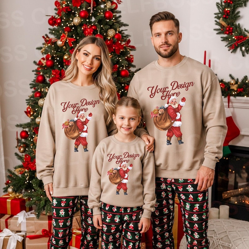 16 Holiday Family Mockup Bundle Gildan 18000 Sweatshirt Mockup, Christmas Mockup, Family Christmas Mockup, Winter Gildan Sweatshirt Mockup image 9