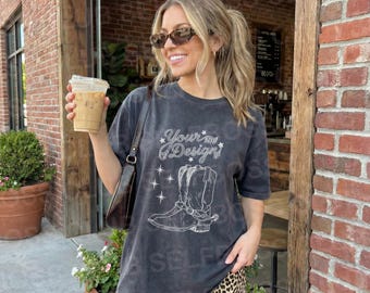 2 Comfort Colors C1717 Pepper Shirt Mockups - Lifestyle Mockup - Pinterest Mockup - Cowgirl Mockup Tee- Trendy Mockup - Y2K Mockup Mockup