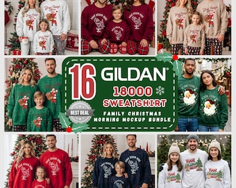 16 Holiday Family Mockup Bundle Gildan 18000 Sweatshirt Mockup, Christmas Mockup, Family Christmas Mockup, Winter Gildan Sweatshirt Mockup