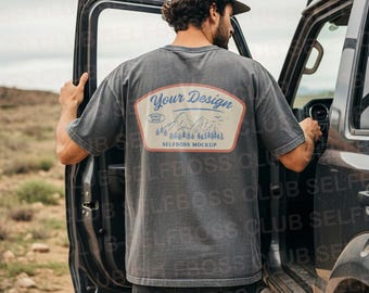 Comfort Colors 1717 Pepper T- Shirt Mockup - Men's Back T-shirt Mockup - Men C1717 Lifestyle Mockup - Streetwear Mockup - Trendy Mockup -POD