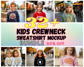 Kinder Sweatshirt Mockup Bundle, Kleinkind Sweatshirt Mockup Bundle, Kinder Modell Mockup, Kinder Sweatshirt Mockup, Kaninchenhaut 3317 Mockup Bundle