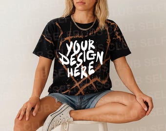 Dyenomite Bleach Wash Nile T-Shirt - 200BW Shirt -Nile- Trendy Oversized Mockup - Bleached Tee Mockup - Tie Dye Tshirt Mockup Studio Mockup