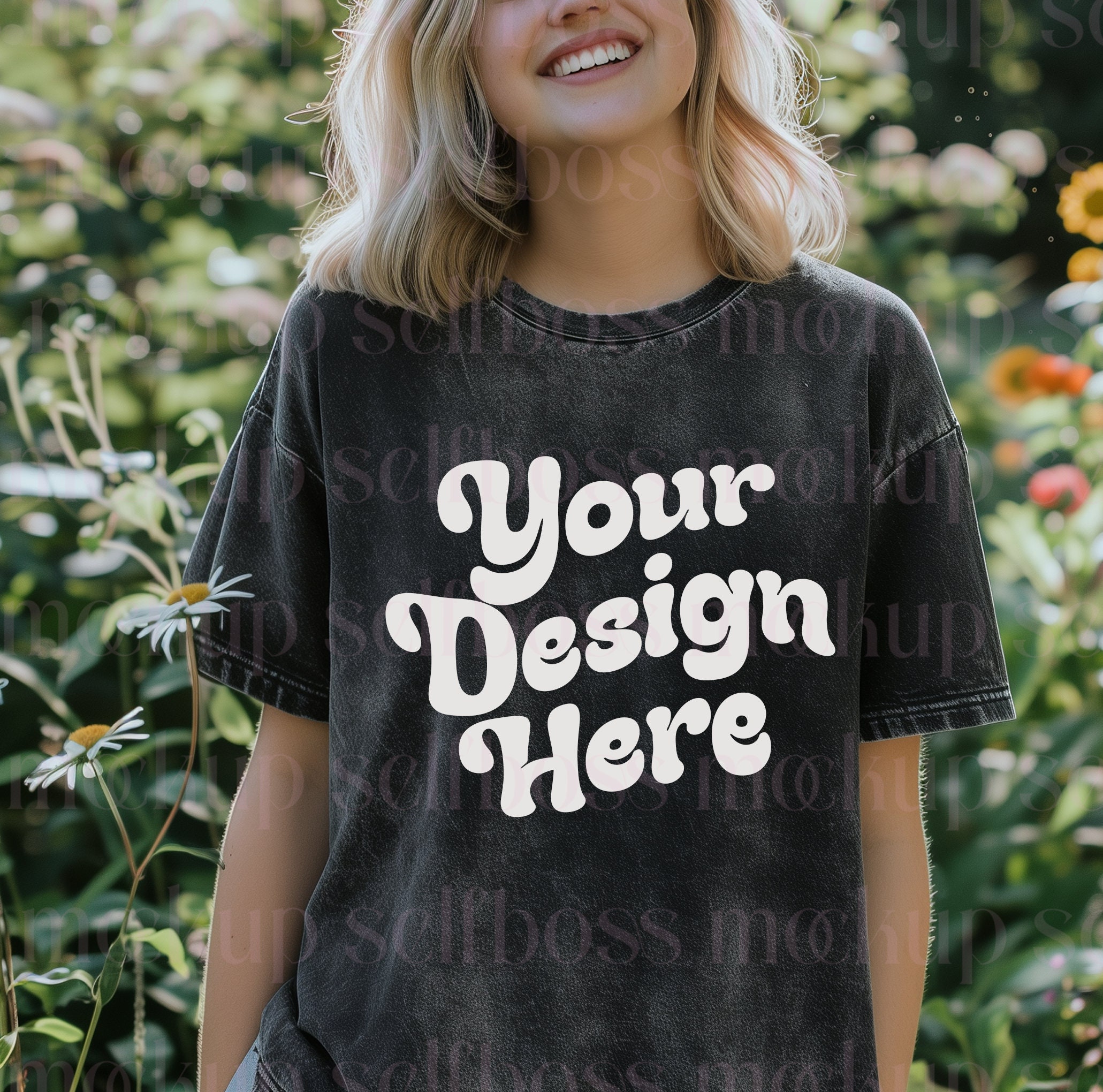 Acid wash shirt mockup México