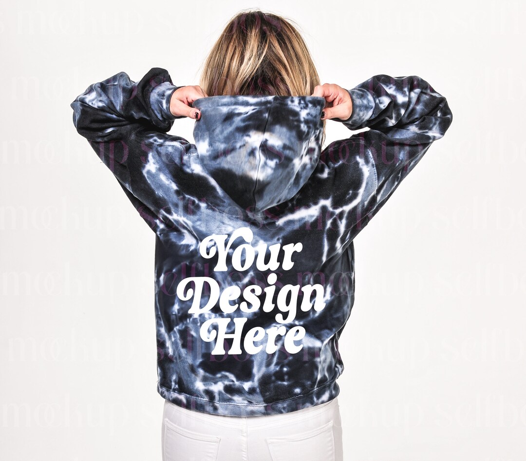 Colortone 8777 Tie Dye Pullover Back Hoodie Mockup Multi Black Tie Dyed Hoodie Unisex Sizing Model Mock up Hoodie Black Tie Dye Etsy