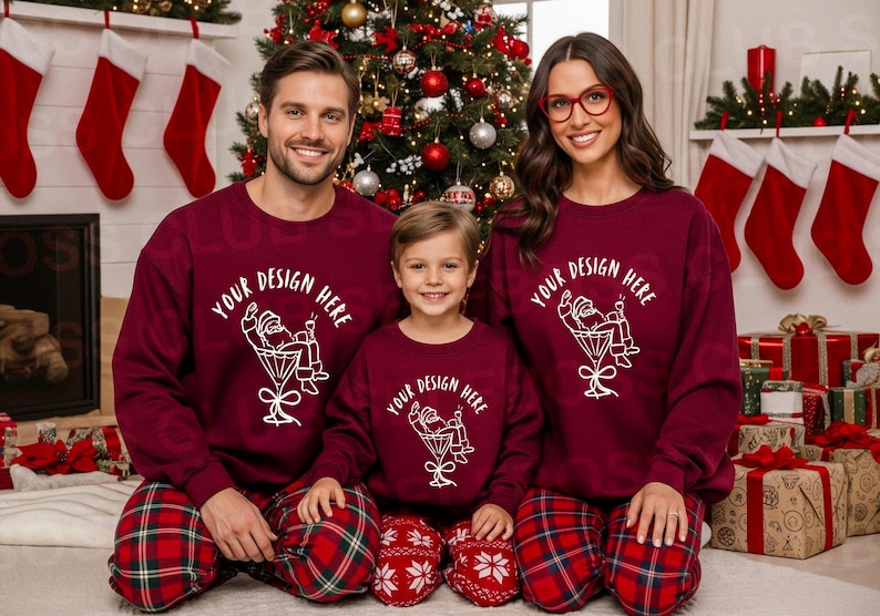 16 Holiday Family Mockup Bundle Gildan 18000 Sweatshirt Mockup, Christmas Mockup, Family Christmas Mockup, Winter Gildan Sweatshirt Mockup image 7