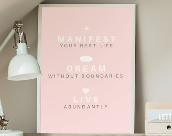 Printable Wall Art for Bedroom, Office, and Home Decor Minimalist Typography Motivation & Inspirational Quote