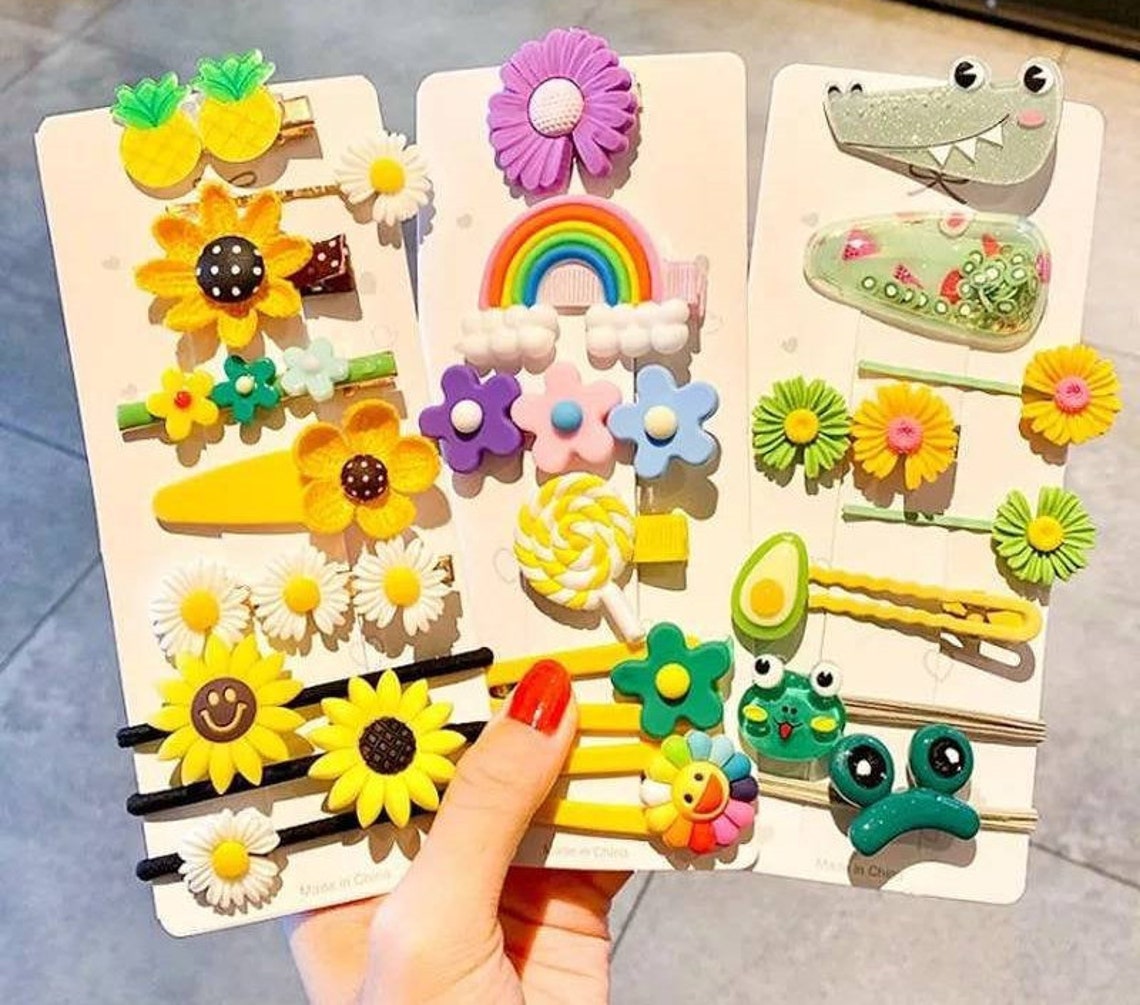 Hair Clips Set For Kids Children Hair Clips Set Small Medium Etsy