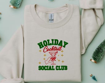 Embroidered Christmas Sweatshirt| Festive Holiday club Jumper| Christmas themed Cozy Gift | Christmas Jumper gift for him or her