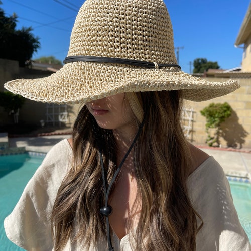 Chapeau de soleil pour femme, chapeau de paille, chapeau de plage, chapeau de protection solaire, chapeau à large bord, chapeau de jardin, chapeau pliable, chapeau beige, chapeau léger, chapeau, chapeau kaki