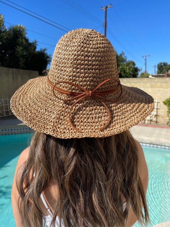 Plain Wide Brim Straw Hat for Women Wide Brim Beach Hat Sun Hat Lightweight  Headwear Women