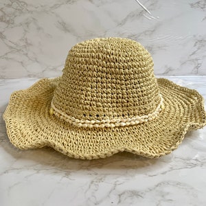 Sun hats for women, Straw hat, Beach hat, Summer hat, Wide brim hat, Garden hat, foldable hat, Seashell hat, lightweight hat, light hat