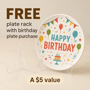 Princess Birthday Plate for Girl – Custom Ceramic With Crown, Pink Bow ...