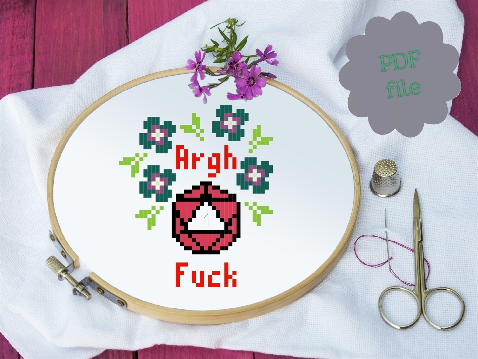 2 pattern set. Dnd d20 cross-stitch pattern. | Etsy